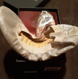 Yosi samra girls foldable flats silver glitter 3Y